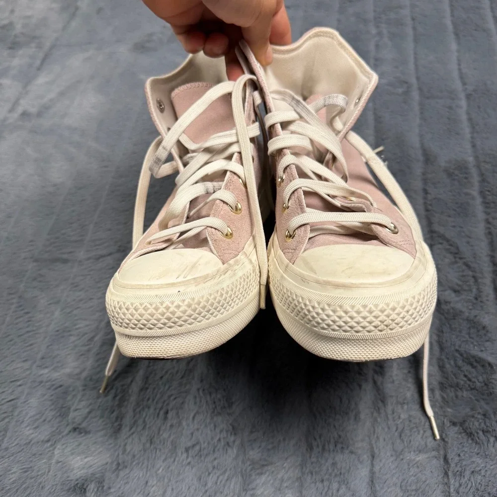 Converse Chuck Taylor All Star Lift Women 7.5 Pink Suede Platform High A03728C